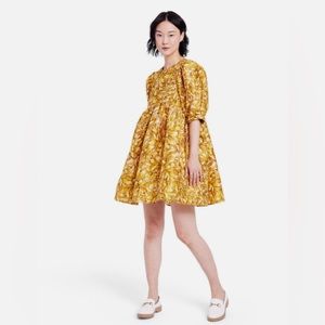 Kika Vargas x Target Floral Puff Sleeve Dress Gold Mums